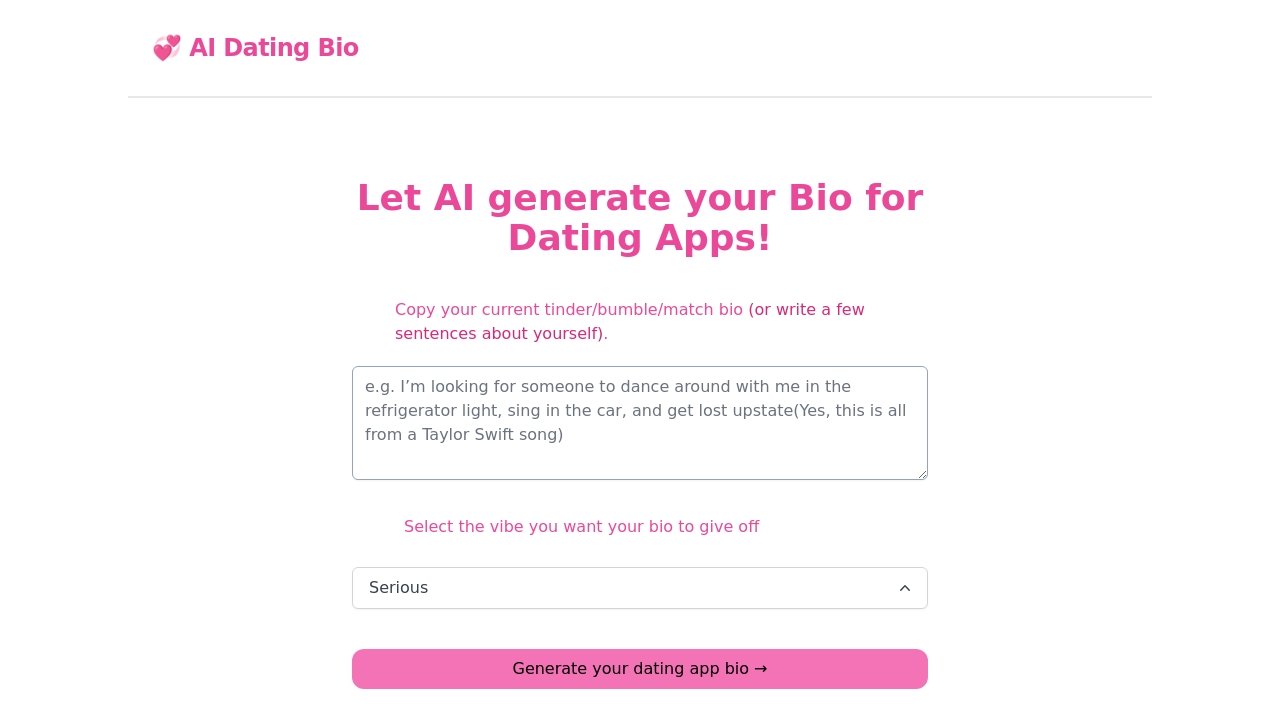 AI Dating Bio