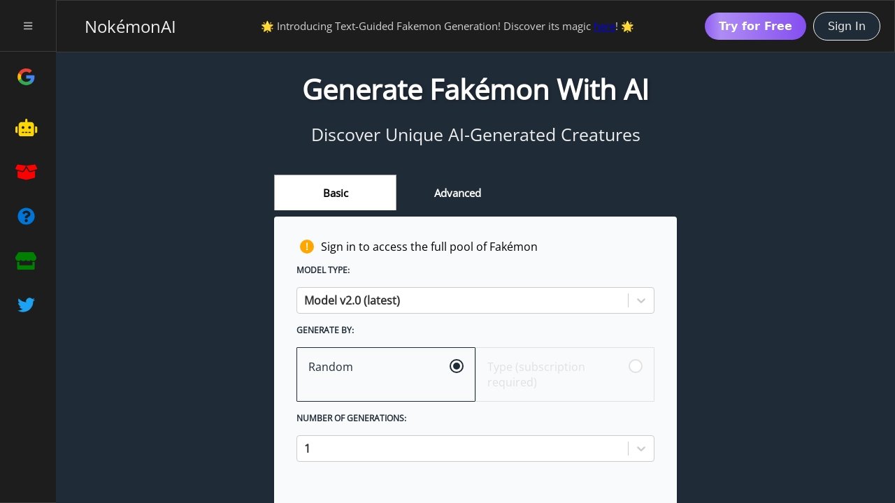 AI Pokemon generator