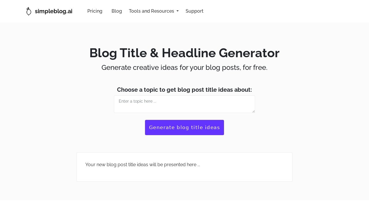 Blog Title & Headline Generator