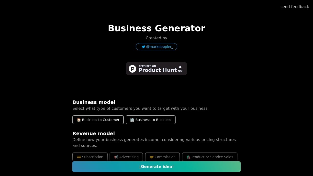 Business Idea Generator AI