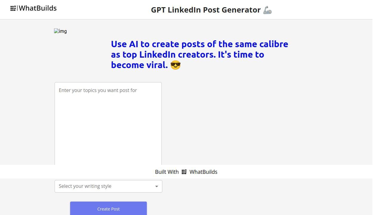 GPT LinkedIn Post Generator