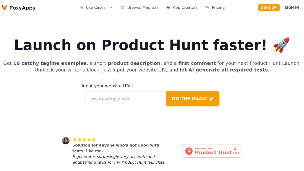 Product hunt launcher