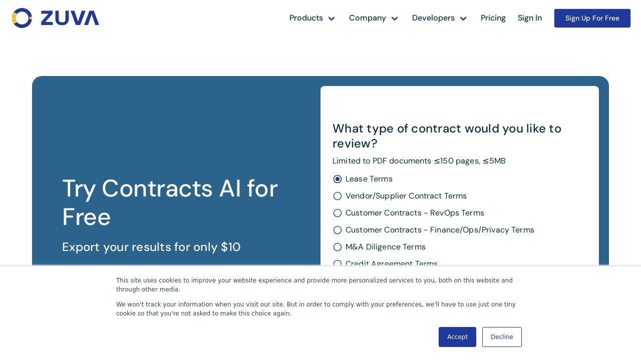 Zuva Contracts AI